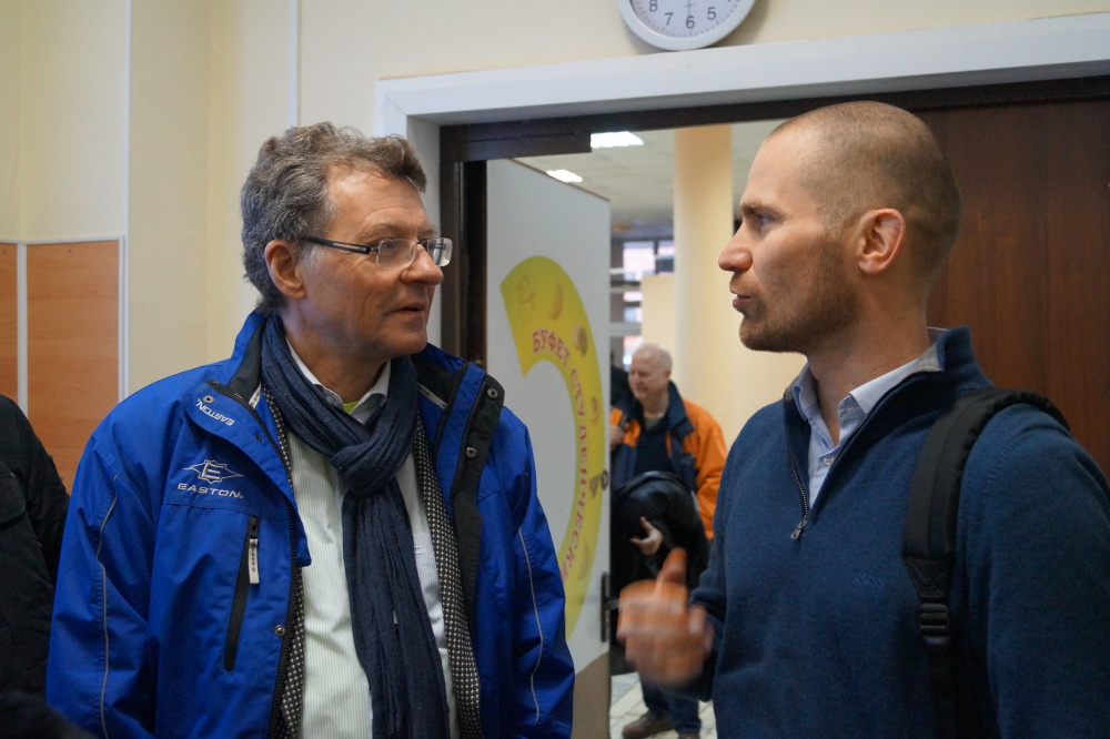 Tilmann Reuther and Frank Fischer, Associate Professor at the School of Linguistics