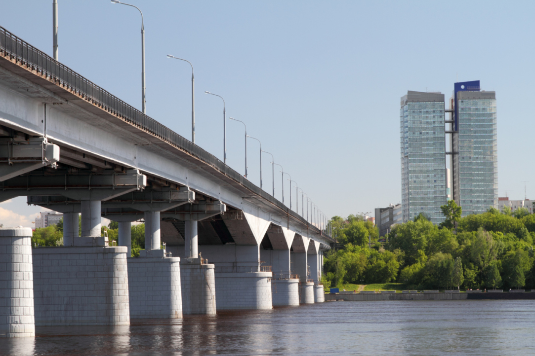 Perm, a bridge over the Kama River